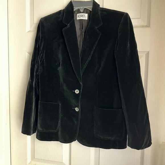 Vintage Koret Union Made In The USA Women’s Black Velvet Blazer Classic - Picture 7 of 7